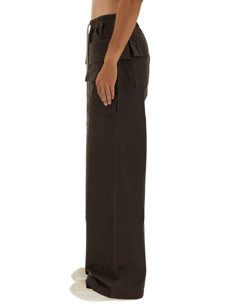 Rick Owens Drkshdw Wide Leg Cargo Trousers Full Length In Black