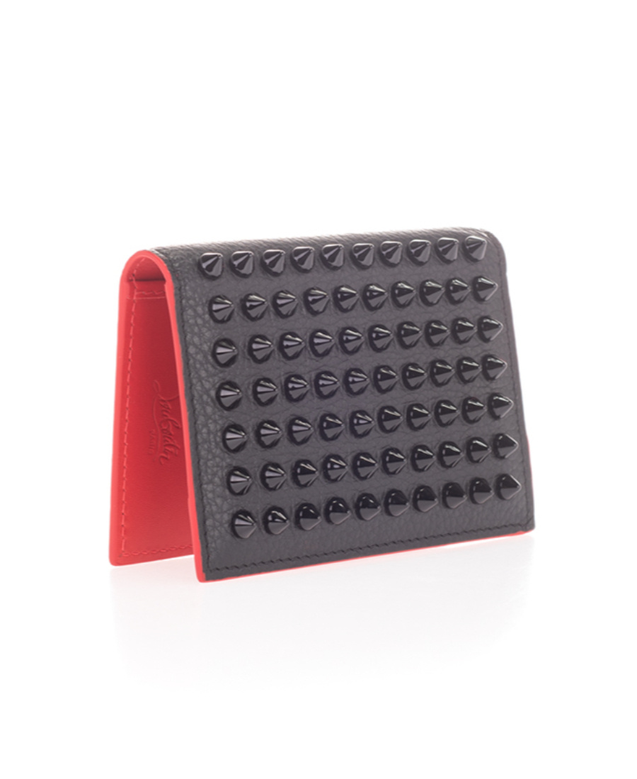Christian Louboutin Stud Embellished Cardholder In Black