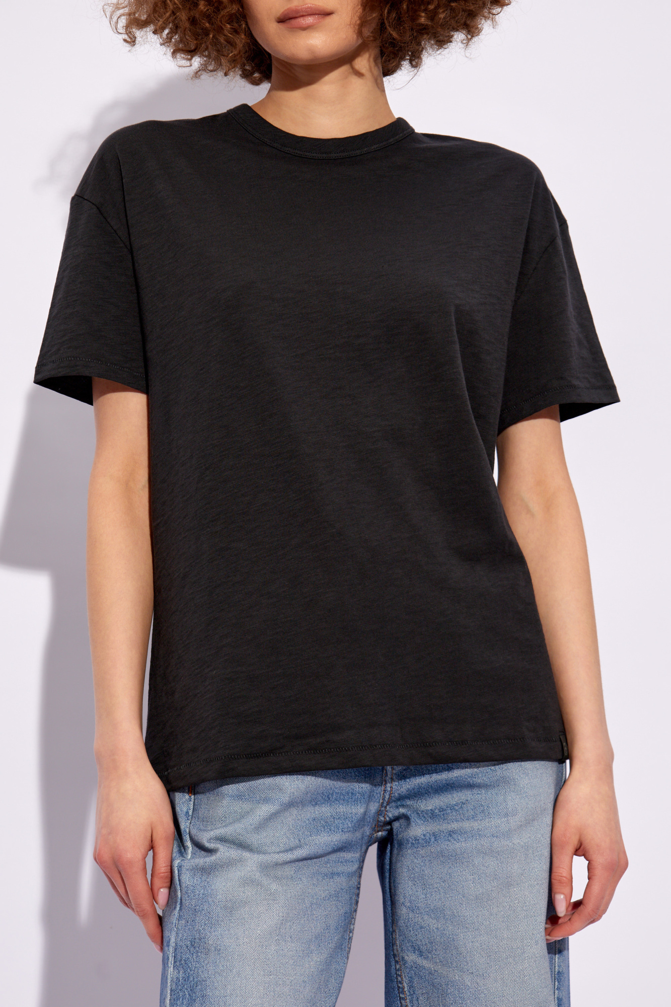 Rag & Bone Mini Slub Crew-neck T-shirt In Black