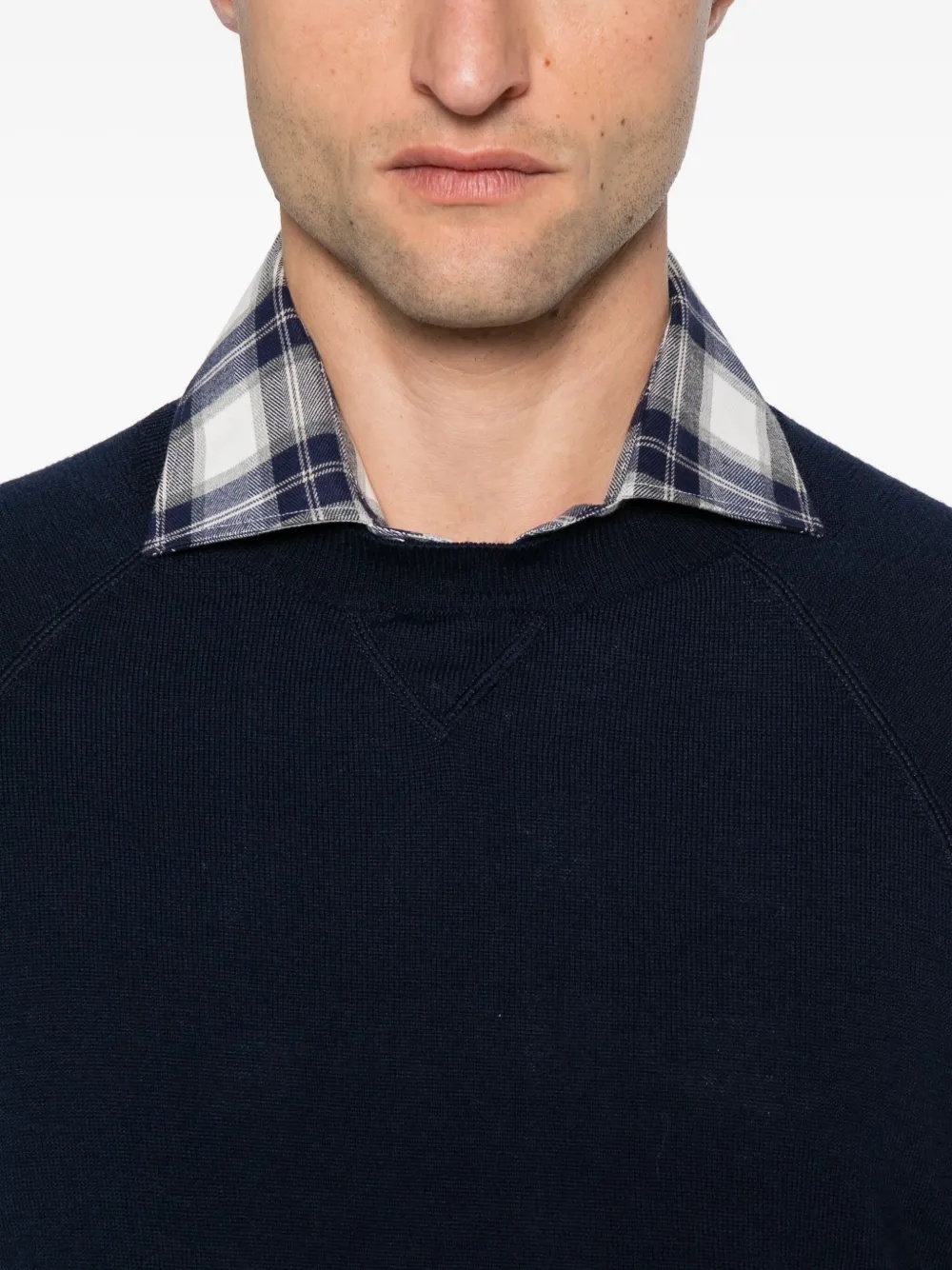 Eleventy Ribbed Crewneck Raglan Sweater With Long Sleeves In Black