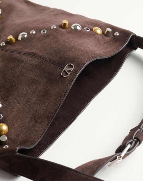 Valentino Suede Nellcote Cross-body Bag In Black