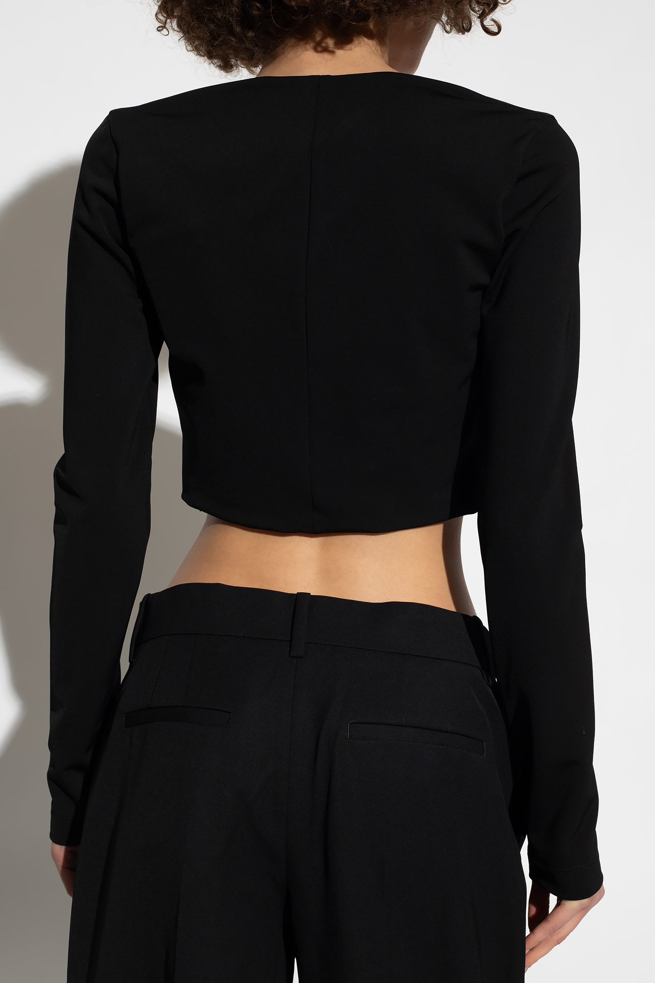 Givenchy Square-neck Cropped Top In Black