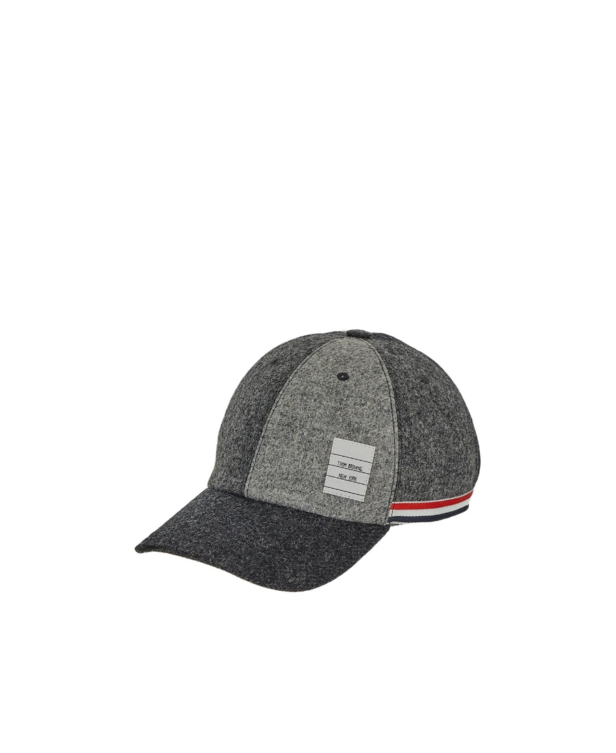 THOM BROWNE WOOL SPLICED BASEBALL CAP