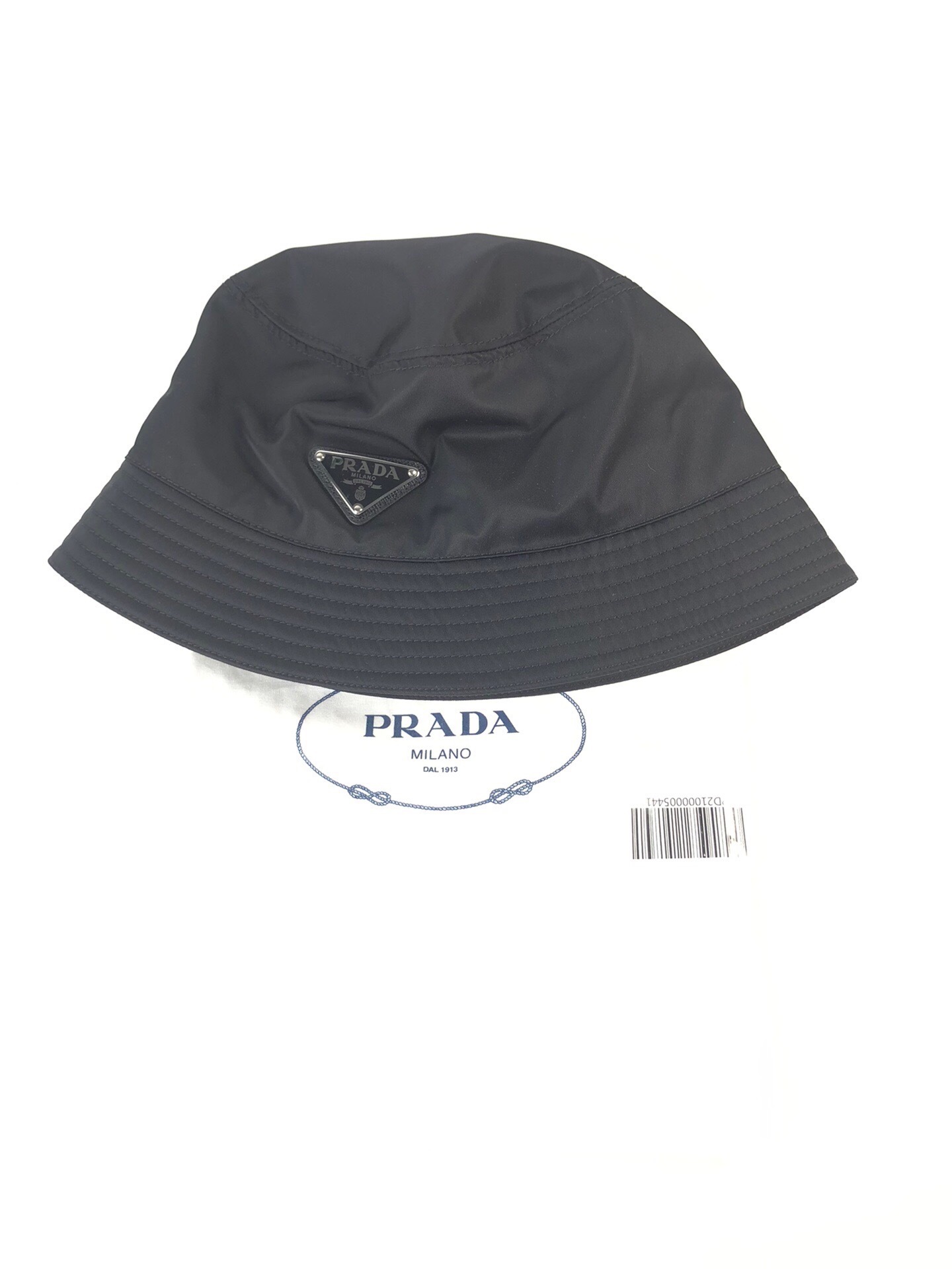 Prada Re-nylon Barrel Hat In Black