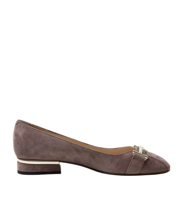 Tod's Logo Low-heeled Shoes In Brown