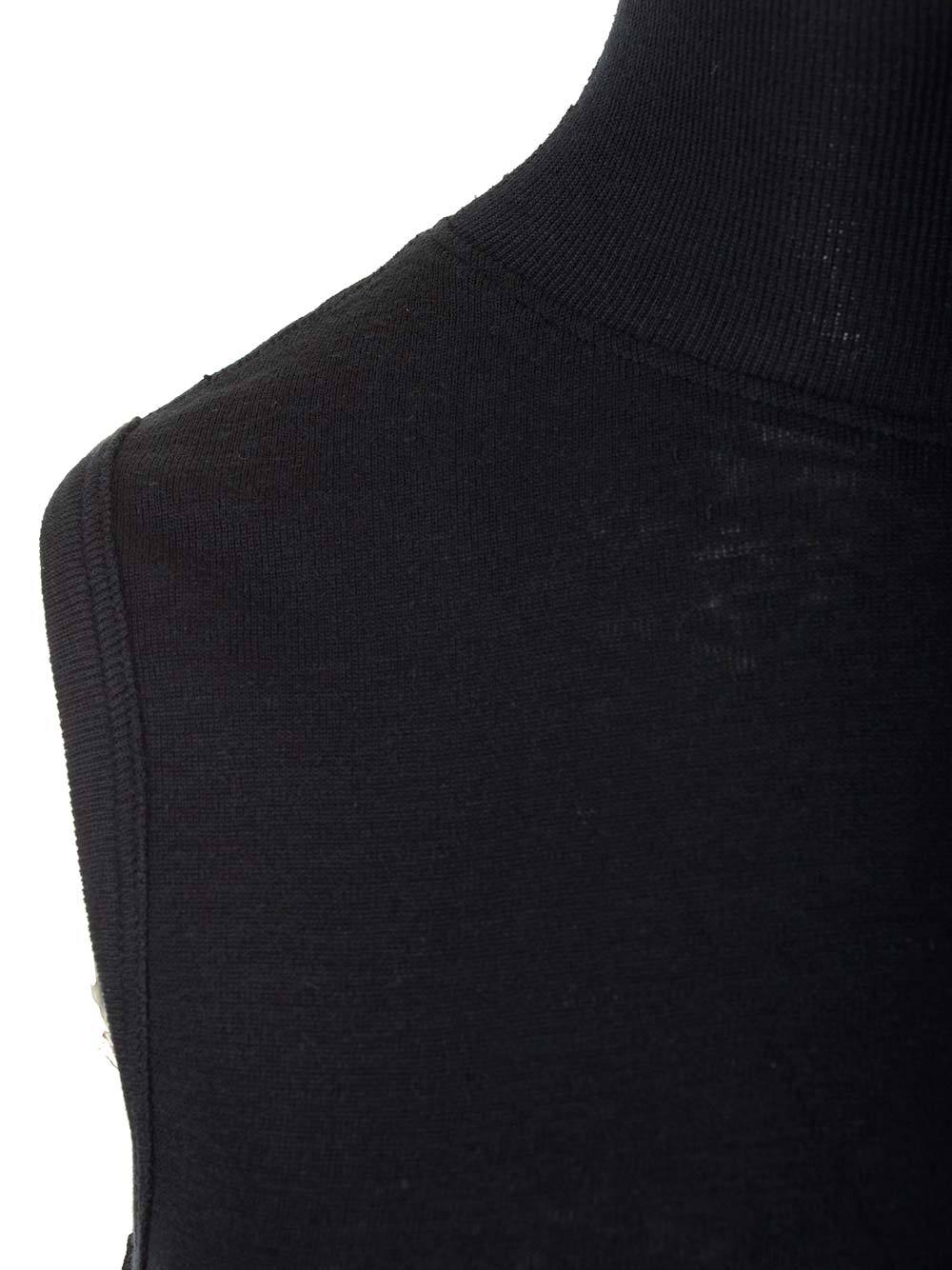 Lemaire Ribbed Polo Neck Tank Top In Black