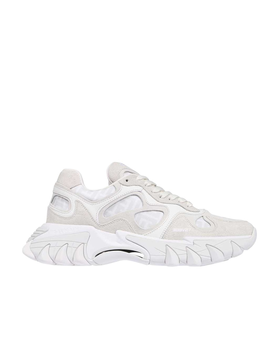 Balmain Logo-embroidered Lace-up Sneakers In White