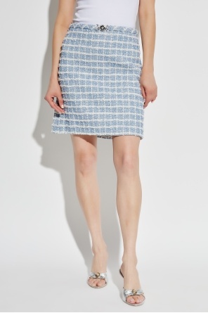 Versace Mini Skirt In Tweed With Belt Detail