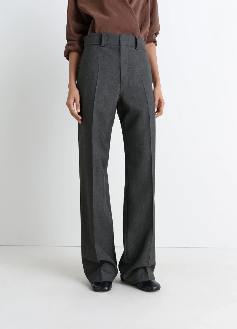 Lemaire Front-creased Tailored Trousers In Gray