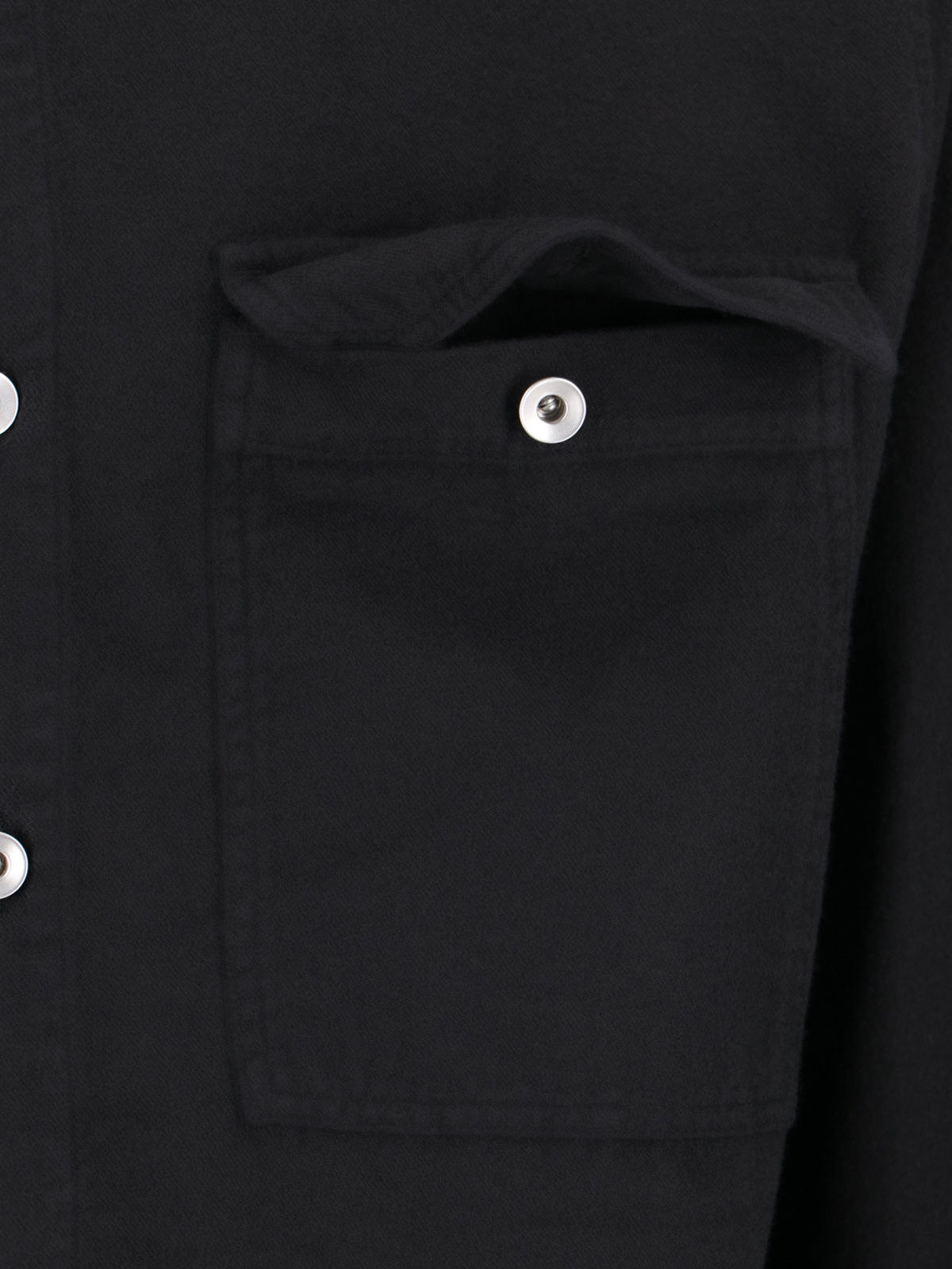Rick Owens Drkshdw Drawstring Button-up Overshirt In Black