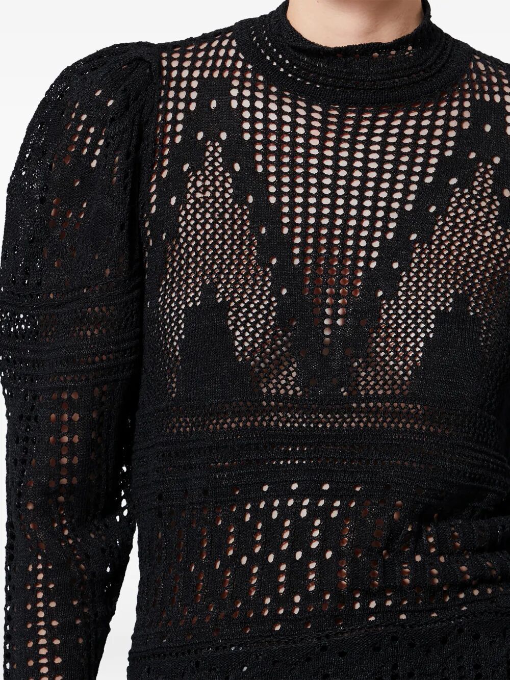 Isabel Marant Dahara Openwork Cotton Sweater Clothing In Black