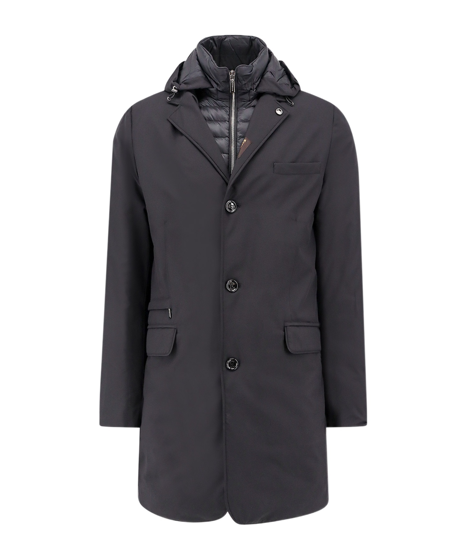 Moorer Technical Fabric Coat In Black