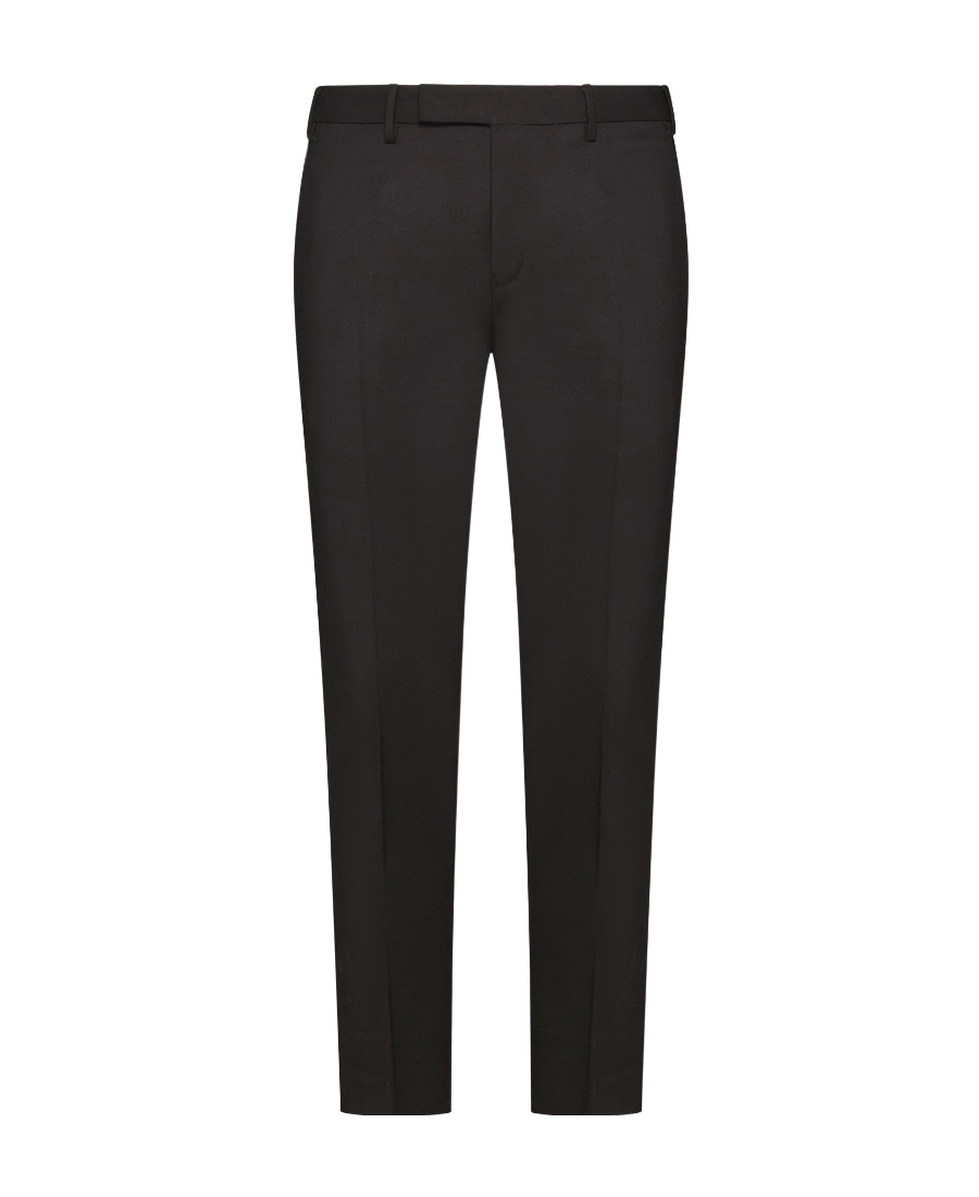 Pt Torino Pant Wool Stretch Front Pleats In Black