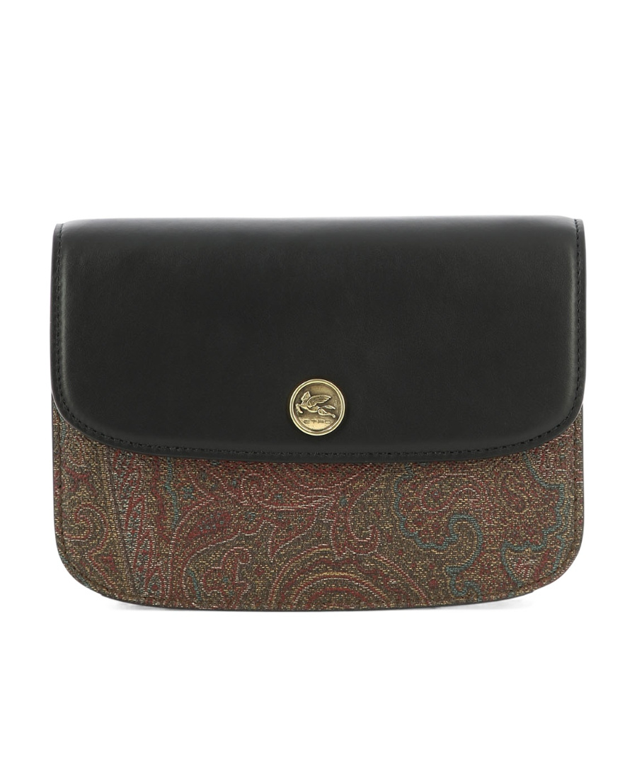 Etro Logo Shoulder Bag In Black