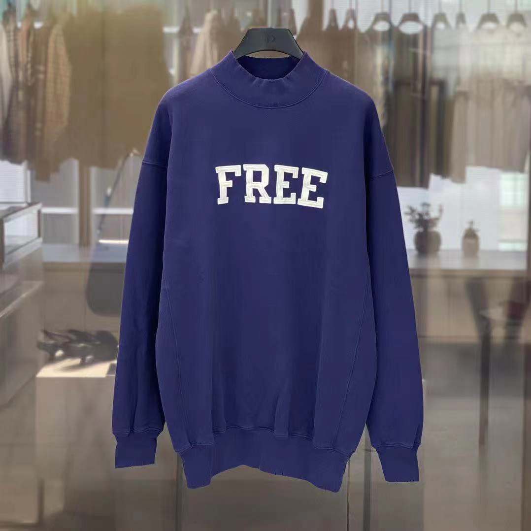Balenciaga Free Round Neck Shirt In Blue