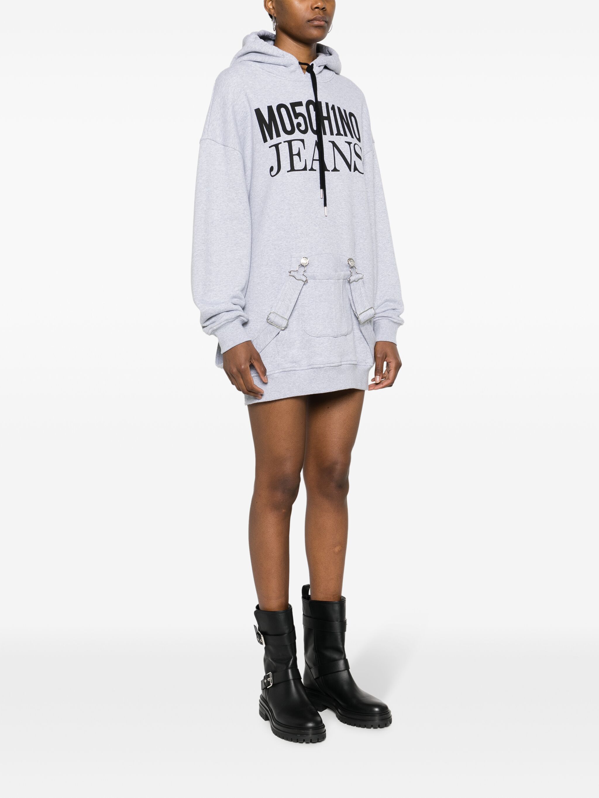 Moschino Strap-detailed Hooded Minidress In White