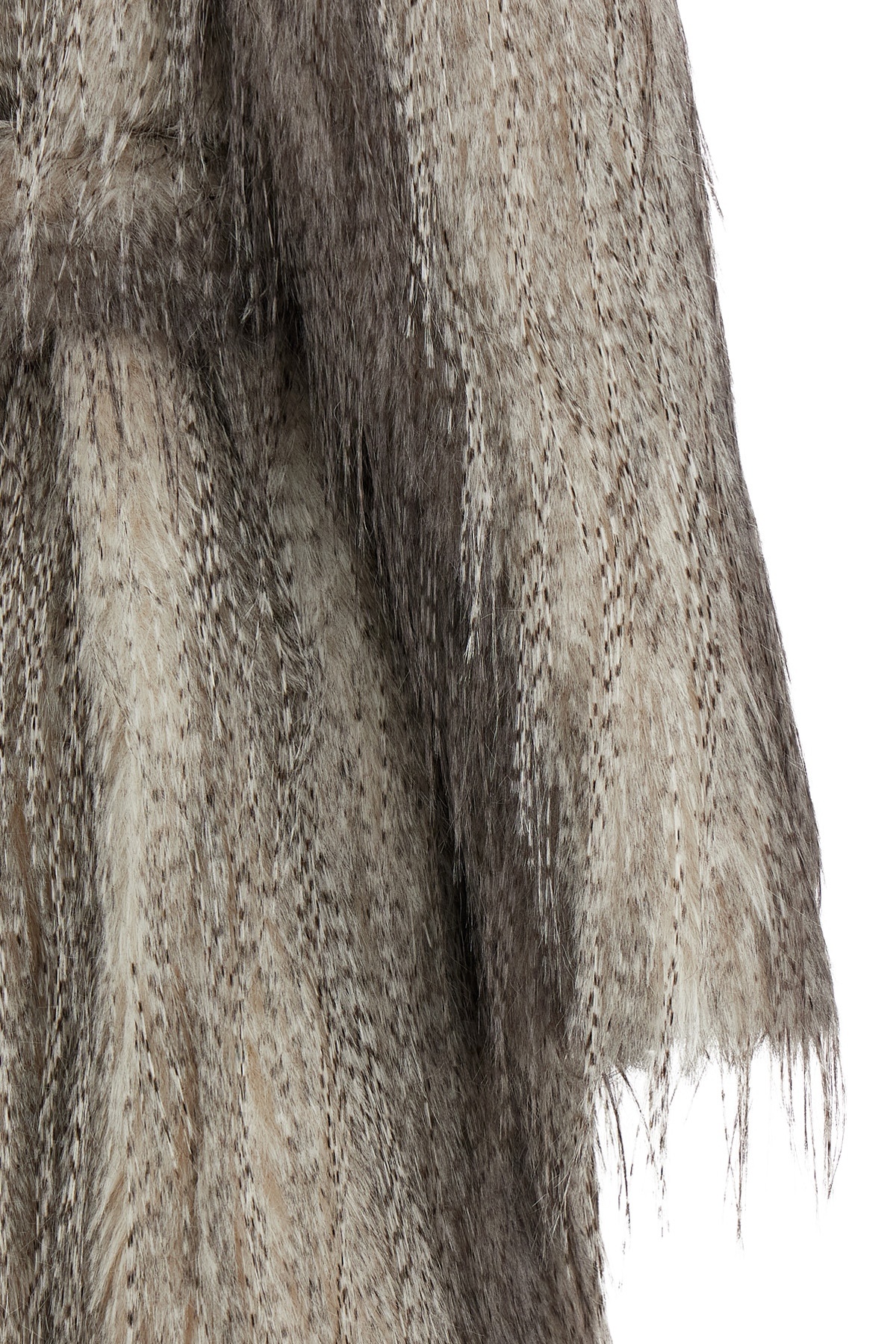 Giuseppe Di Morabito Waist Belted Faux Fur Knee Length Coat In Brown