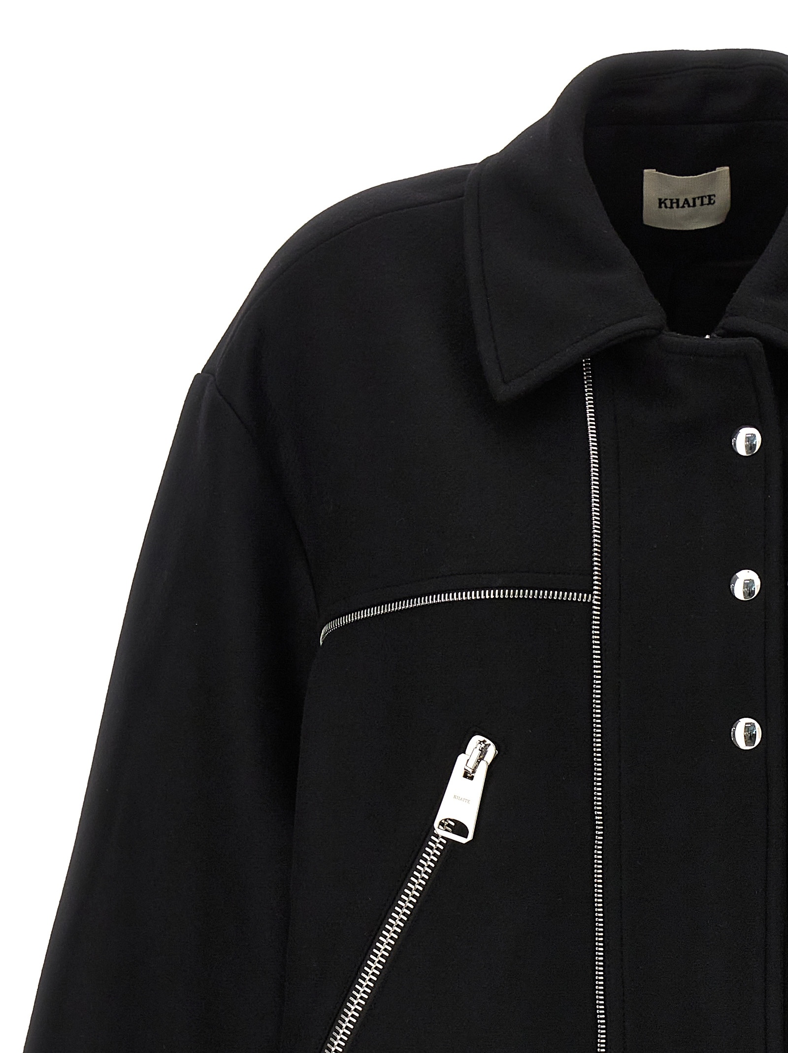 Khaite Long-sleeved Zipper Jacket In Black