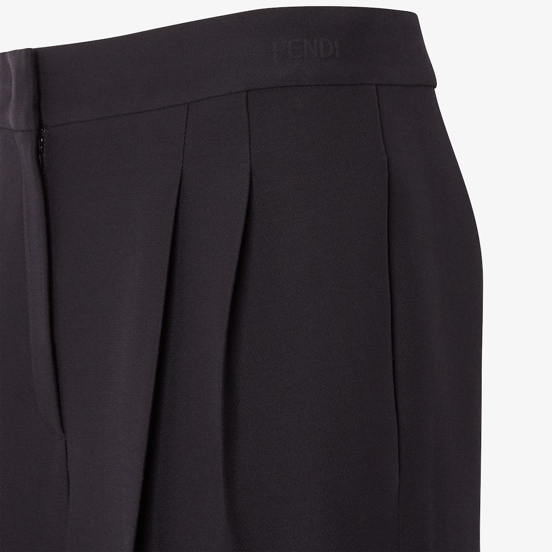 Fendi High-waist Pyjama Trousers In Black