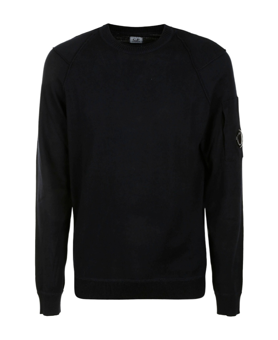 C.p. Company Round-necked Sweater In Black