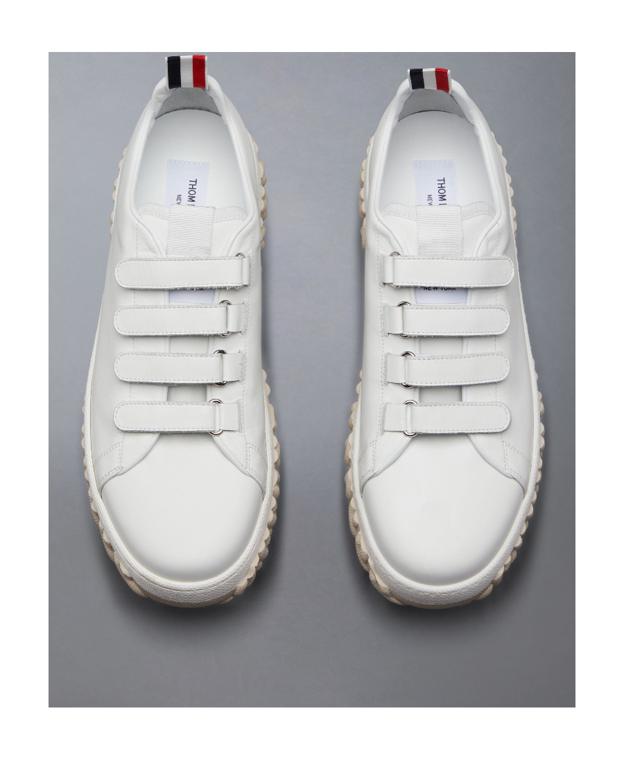 Thom Browne Court Touch-strap Sneakers In White