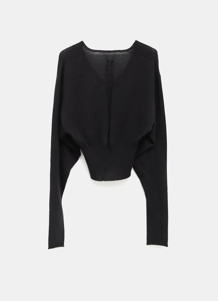 Rick Owens V-neck Sweater In Black