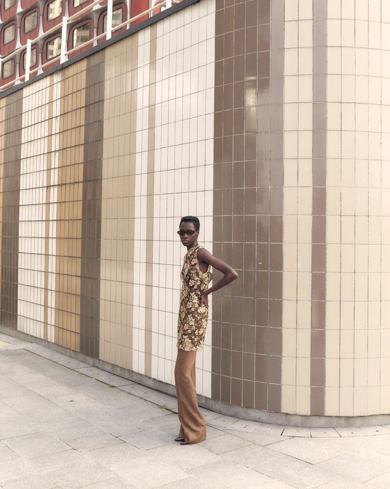 Saint Laurent High-waisted Wool Trousers In Brown