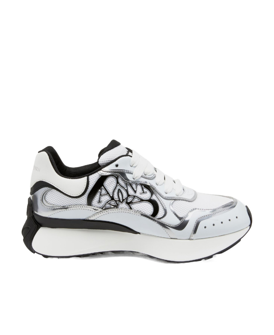 Alexander Mcqueen Sprint Runner Printed Low-top Sneakers In White