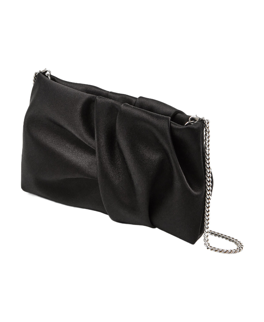 Jimmy Choo Bonny Ruched Clutch In Black