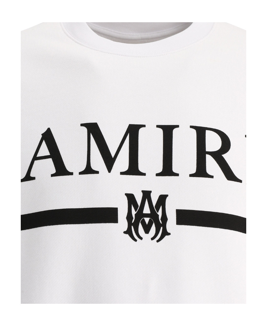 Amiri Logo Round-neck Sweater In White