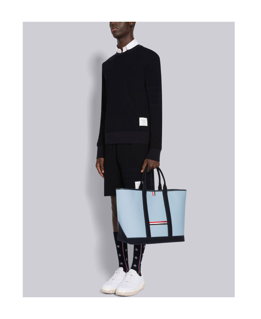 Thom Browne Medium Tool Tote Bag In Blue
