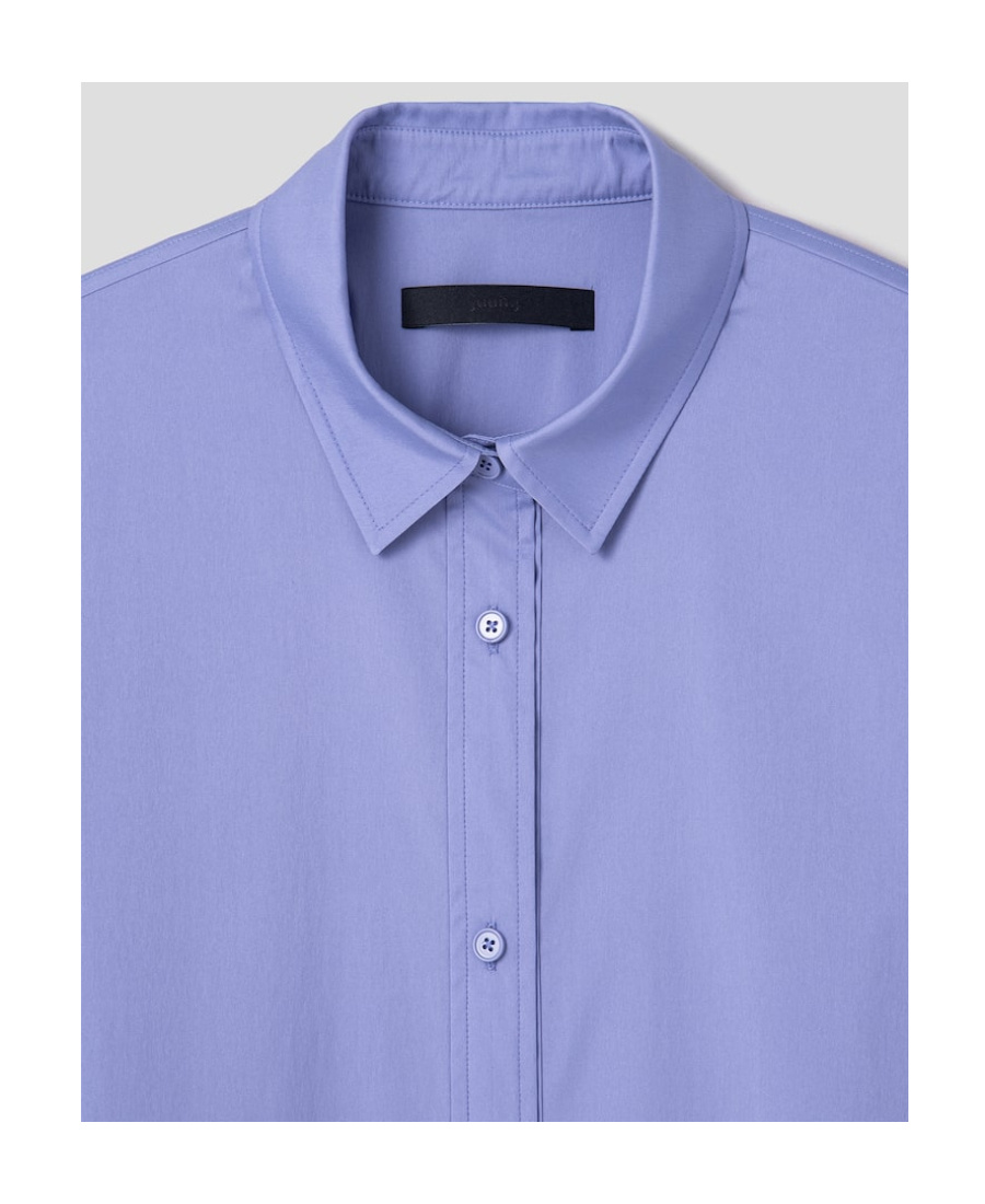 Juunj Lapel Long-sleeved Shirt In Blue