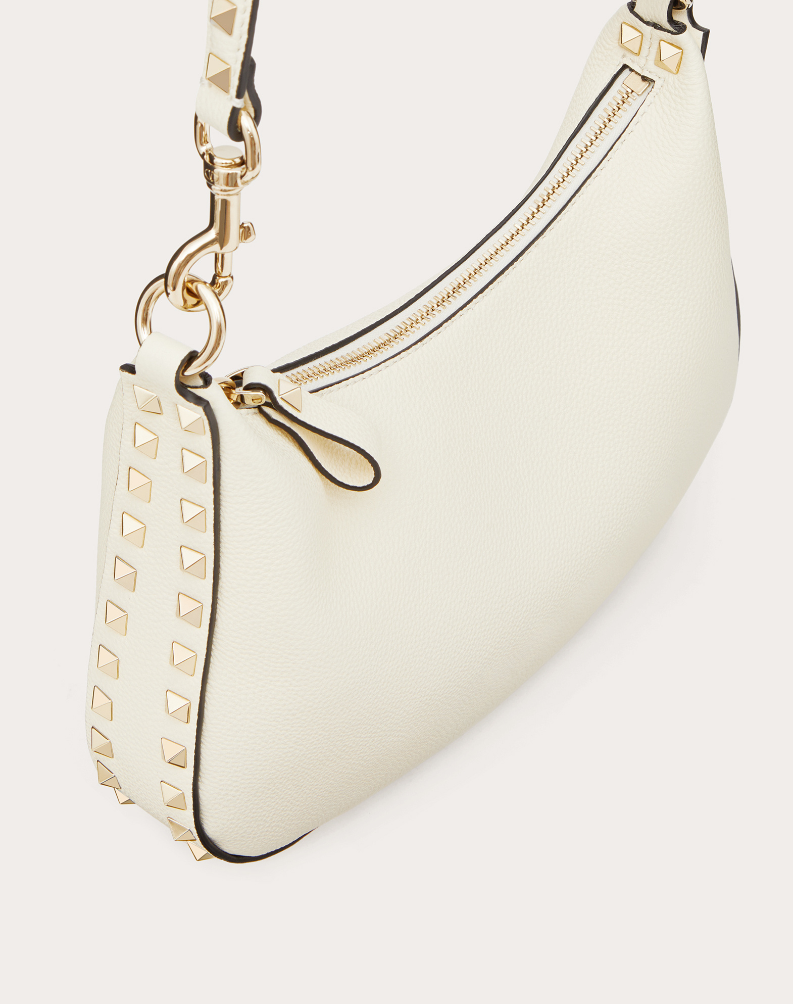 Valentino Small Rockstud Shoulder Bag In White