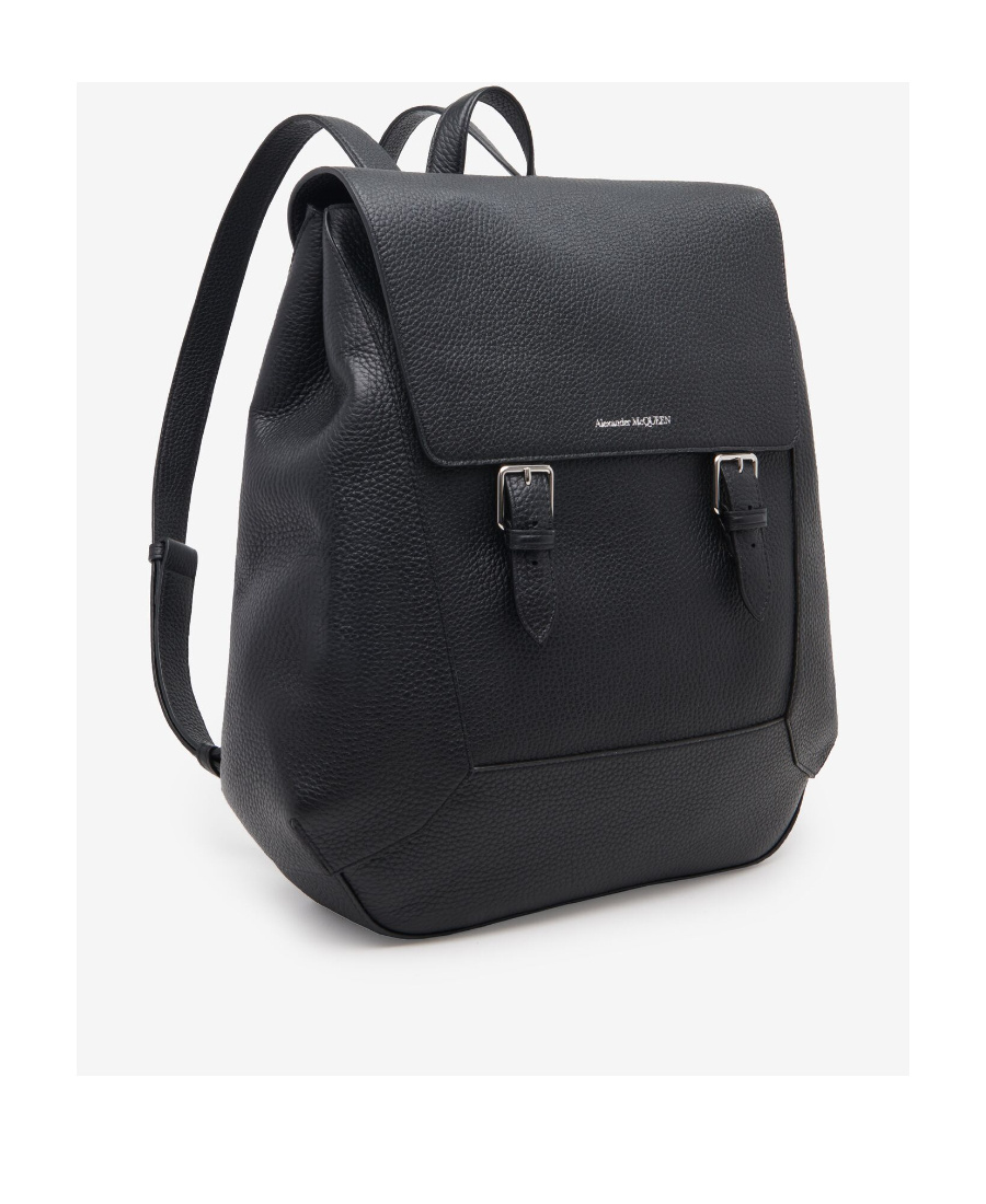 Alexander Mcqueen The Edge Logo-lettering Foldover Top Backpack In Black