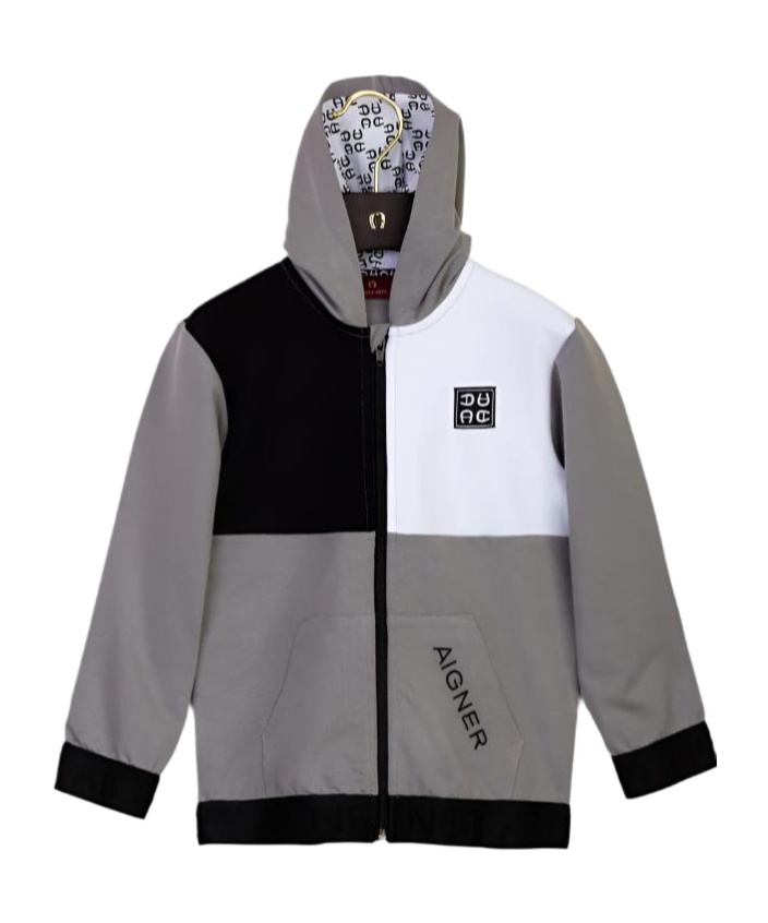 AIGNER EMBROIDERED-LOGO HOODED JACKET