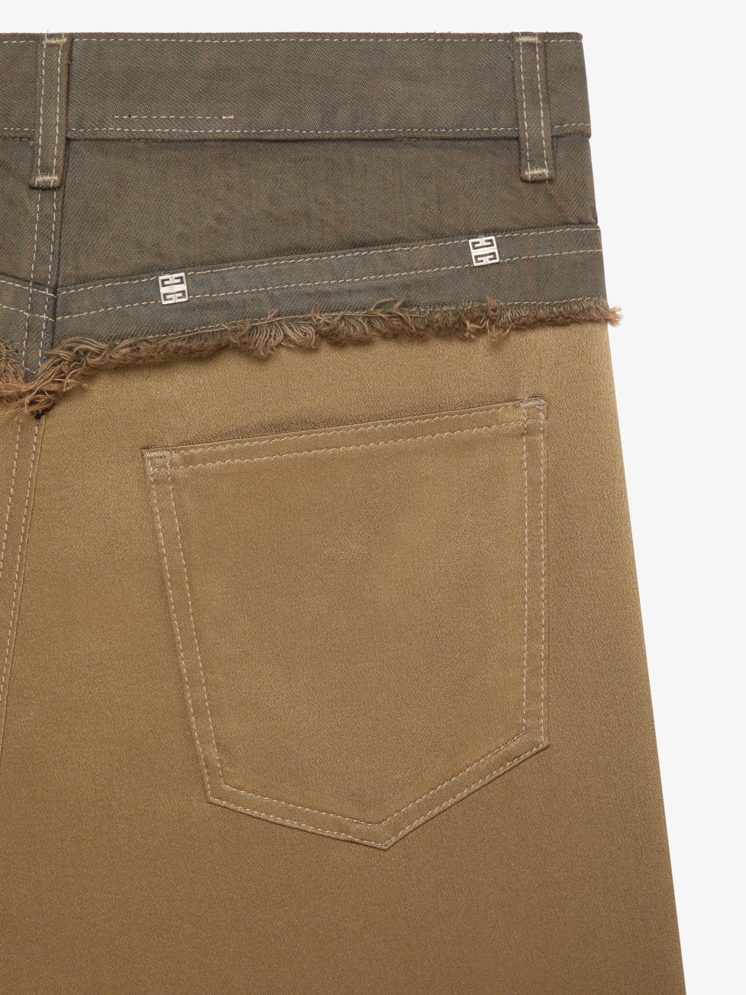 Givenchy Oversized Jeans In Mixed Denim And Viscose In Brown