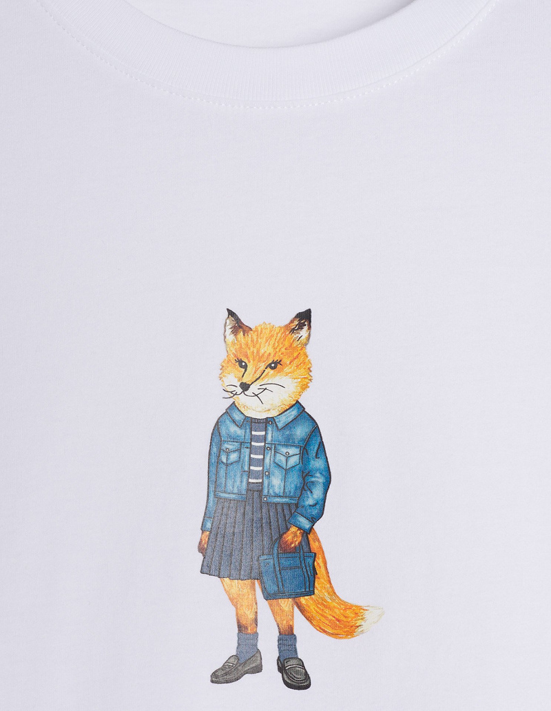 Maison Kitsuné Dressed Fox Print Cotton T-shirt In Multi