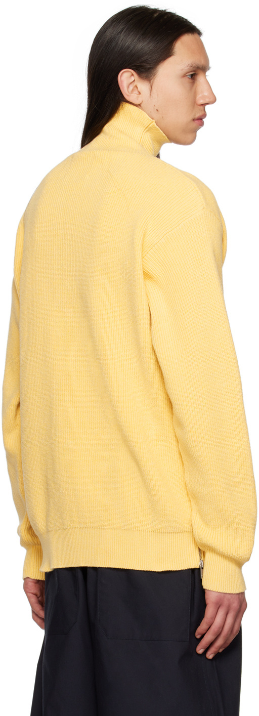 Jil Sander Loose High-necked Sweater In Yellow