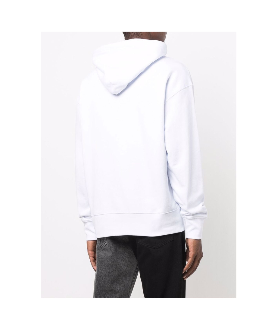 Msgm Logo Print Pullover Hoodie In White