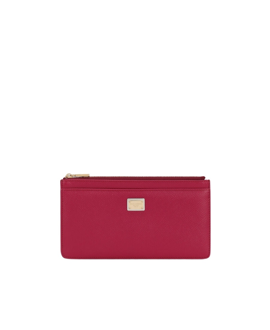 Dolce & Gabbana Large Cardholder In Dauphine Leather In Red