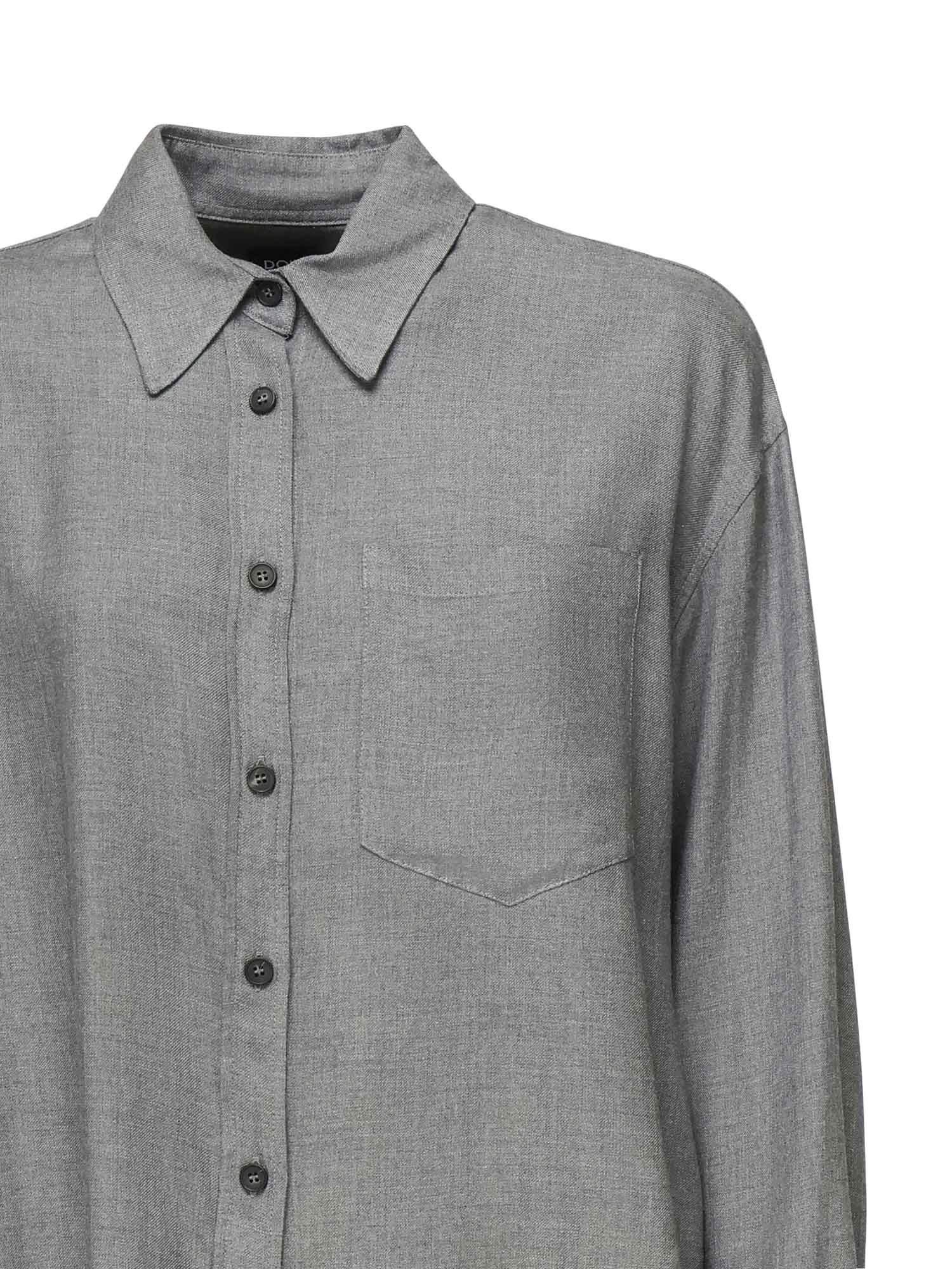 Dondup Button-down Long-sleeved Shirt In Gray