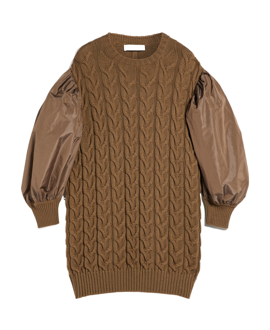 Max Mara Maxmara Vittor Wool Dress In Brown