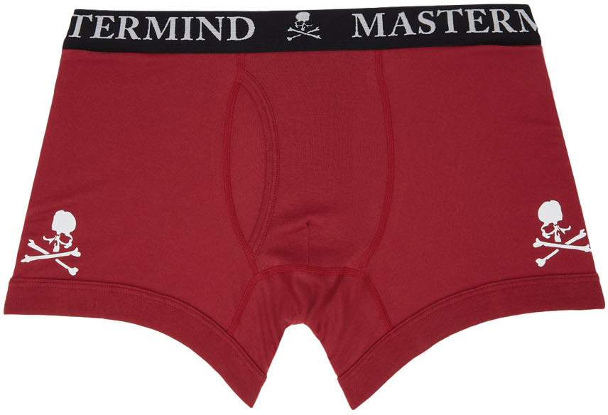 Mastermind Japan Three Pieces Of Logo Boxer Panties In Red