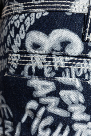 Dsquared2 Rebel Hibiscus Graphic Flower Shorts In Blue