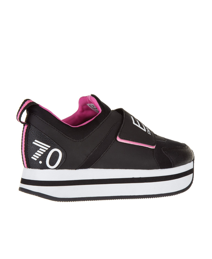 Ea7 Logo Thick-soled Leisure Sports Shoes In Black