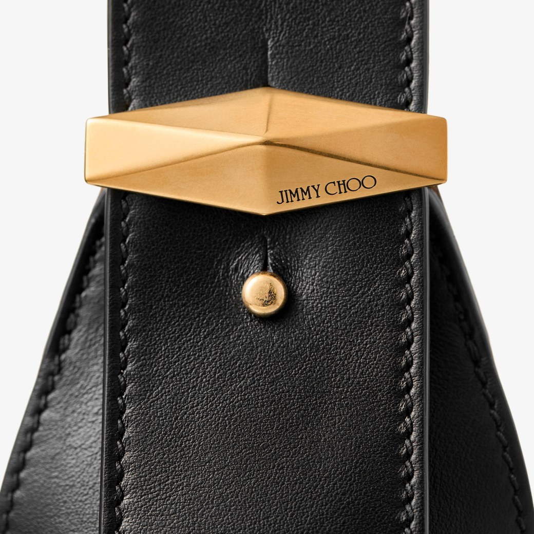 Jimmy Choo Diamond Structured Shoulder Bag With Metal Hardware In Black