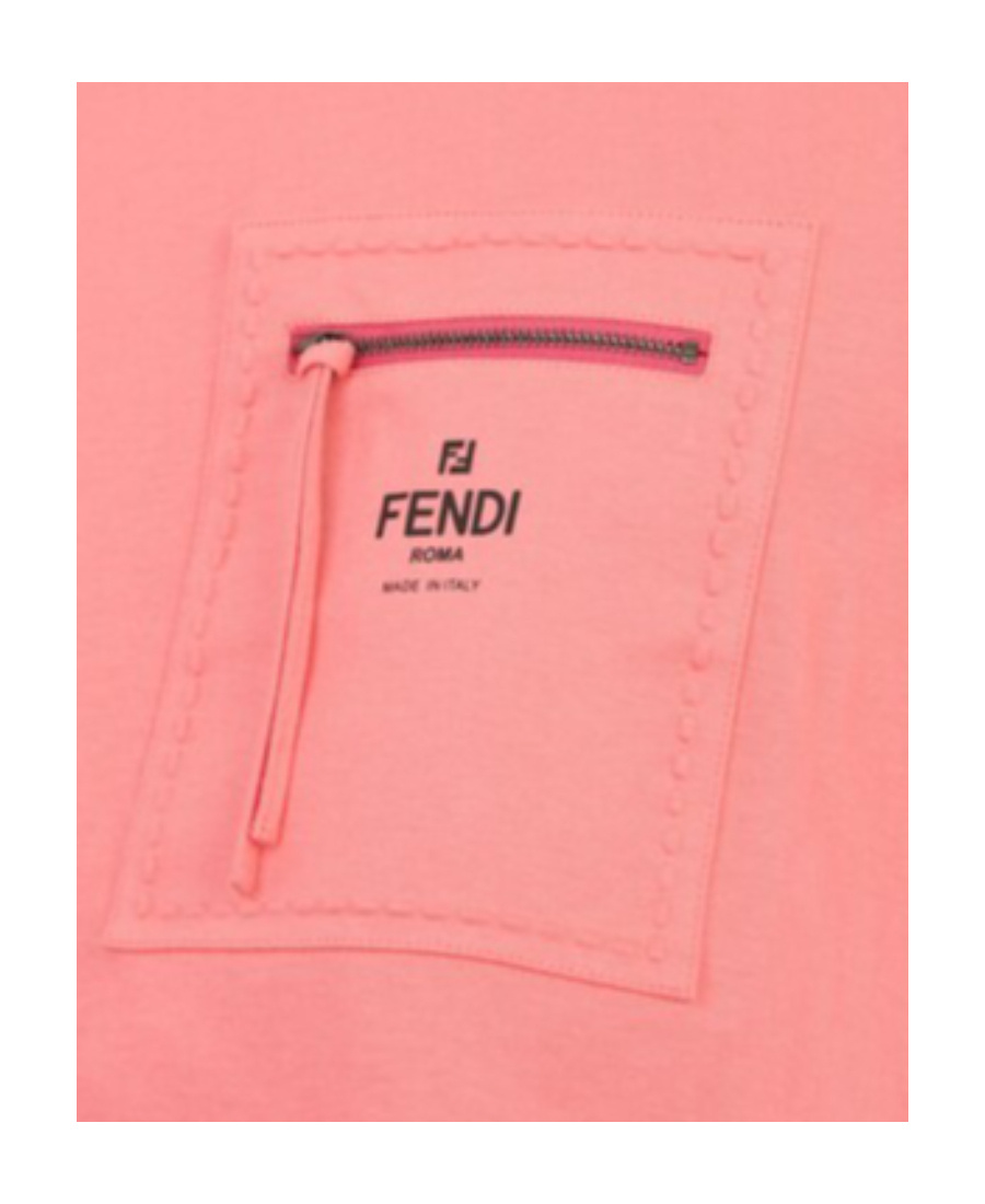Fendi Short T-shirt With Round Neck And Short Sleeves In Pink