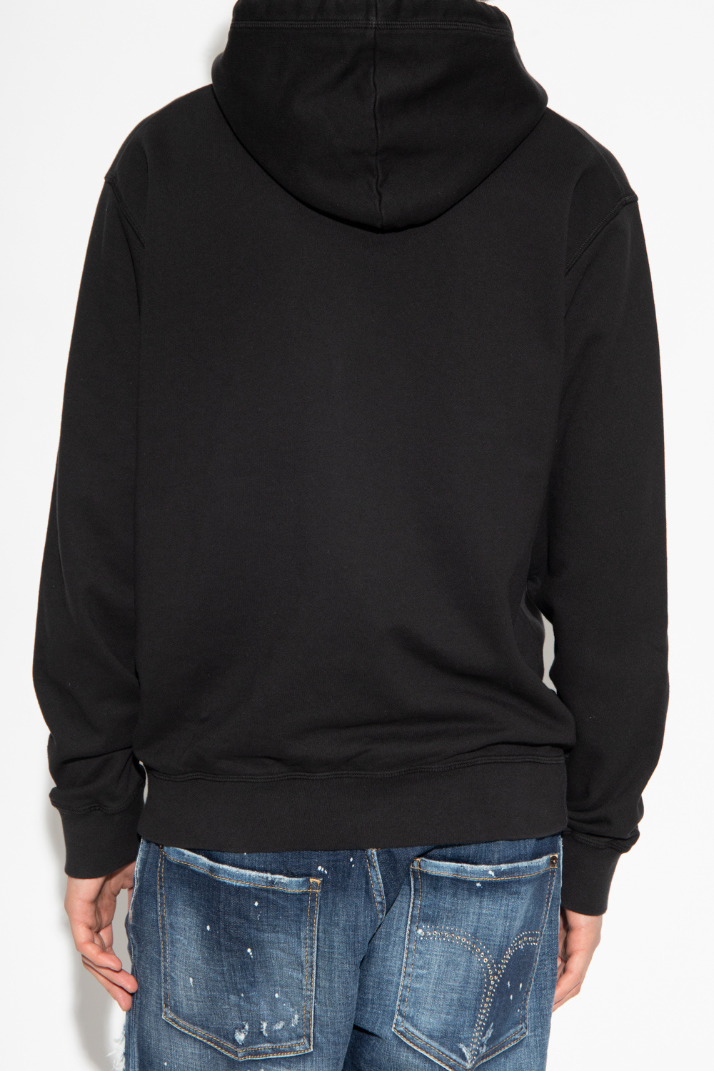 Shop Dsquared2 Logo-print Cotton Hoodie In Black