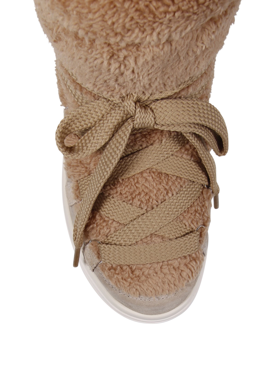 Moncler Insolux Suede And Faux Fur Snow Boots In Nude