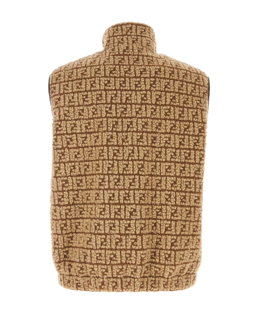 Fendi Teddy Vest Gilet Beige In Brown